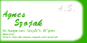 agnes szojak business card